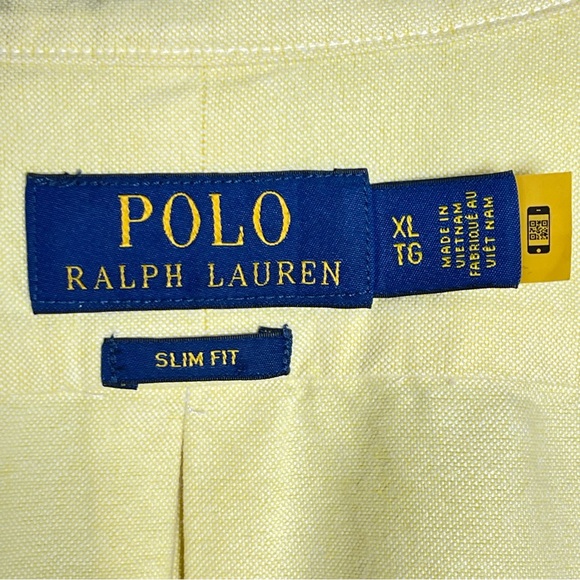 Polo Ralph Lauren Oxford Shirt | Men’s Slim Fit Yellow Button Down | XL - Picture 11 of 17